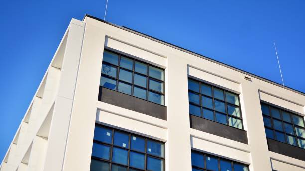 istock Office building with modern corporate architecture. 1362329660