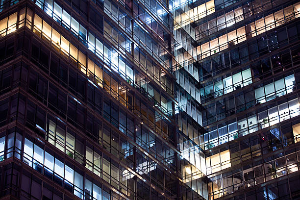 istock Working late in finance building 136233218