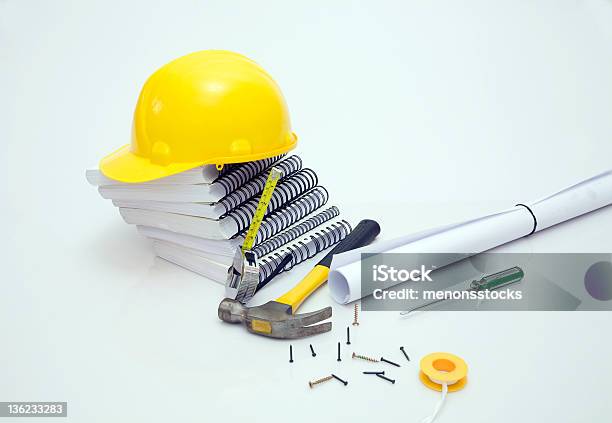 Construction Stock Photo - Download Image Now - Book, Construction Industry, Blueprint