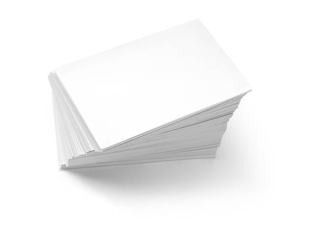 Blank business card pile stock photo