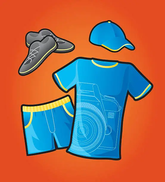 Vector illustration of Uniform, shirt, shorts, clothing