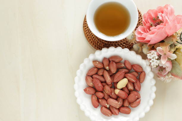 On white backgroundOn white background with tea