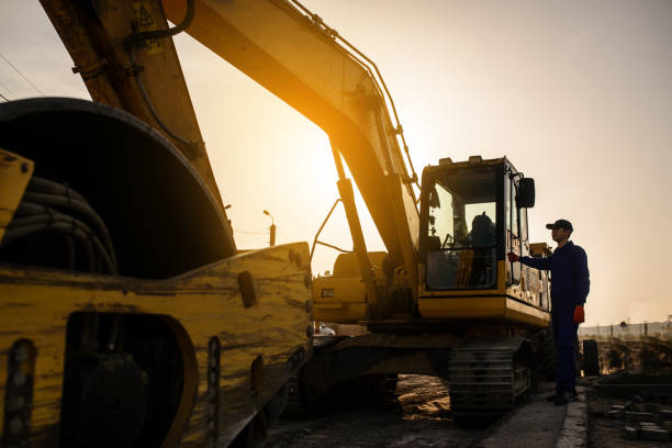 istock A contractor builder is sitting near bulldozer 1362347218