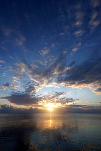 istock sunset sky with clouds at the lake. 1362347769