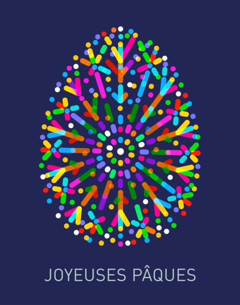 illustrations, cliparts, dessins animés et icônes de happy easter in french: joyeuses paques, joyeuses pâques - daffodil flower silhouette butterfly