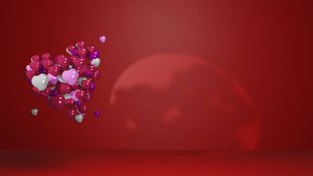 istock Simple Happy Valentine's Day heart-shaped 3D illustration (red) 1362350208