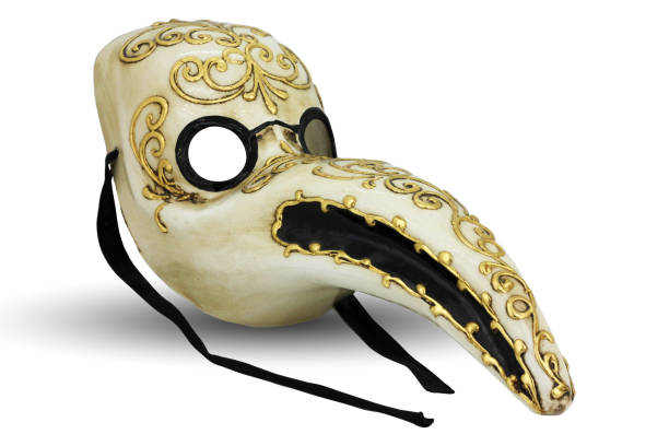 Popular souvenir from Venice - carnival mask Doctor plague stock photo