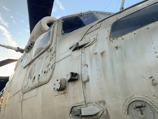 istock Military helicopter close up 1362350344