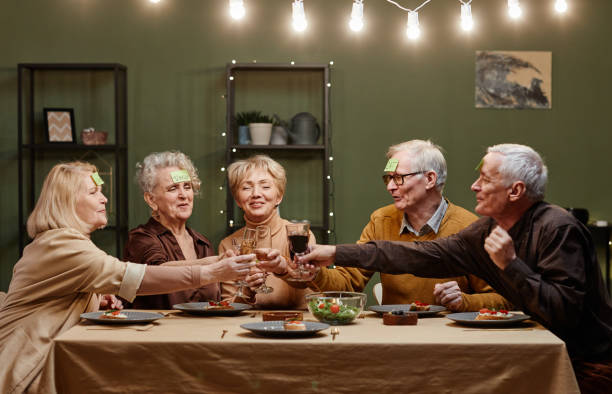 istock Aged friends having party 1362353827