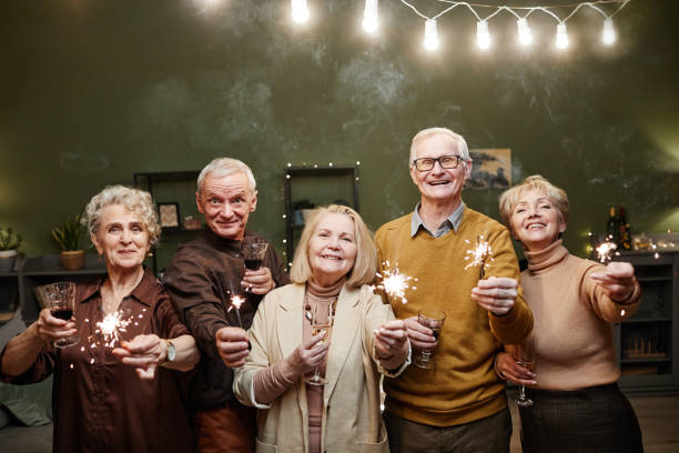 istock Aged people celebrating New Year 1362353847