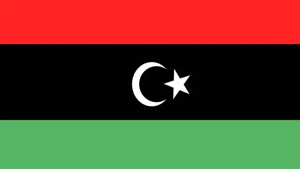 Vector illustration of National Flag of Libya Eps File - Libyan Flag Vector File