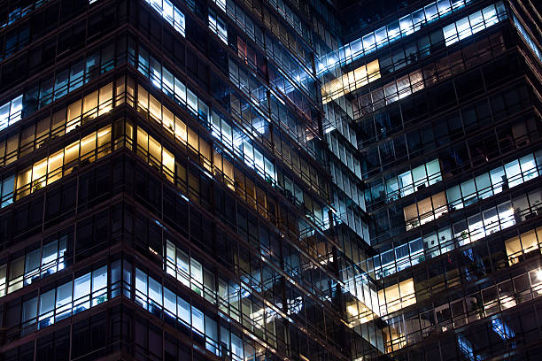 istock Working late in finance building 136235632