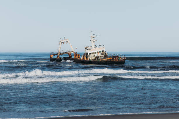 istock Exploring the scenic Skeleton coast with shipwreck 1362361540