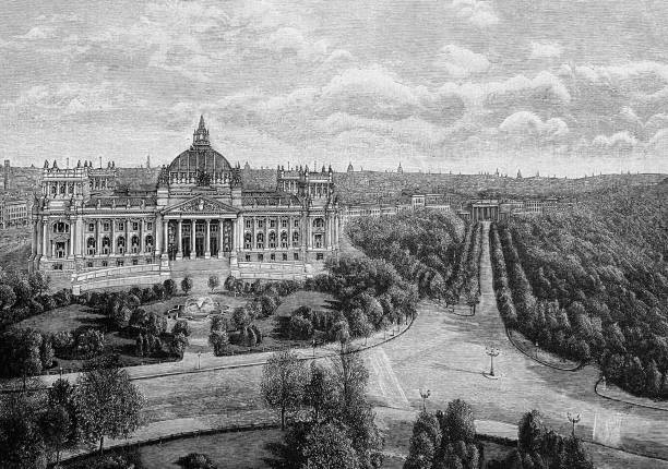 istock Berlin aerial view - Seen from the Victory Column, Reichstag and Brandenburg Gate 1362362313