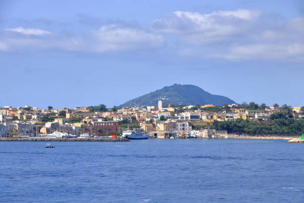 istock Panoramic view of Procida island from the sea 1362365215