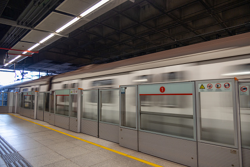 MTR Tsuen Wan line train in Hong Kong.