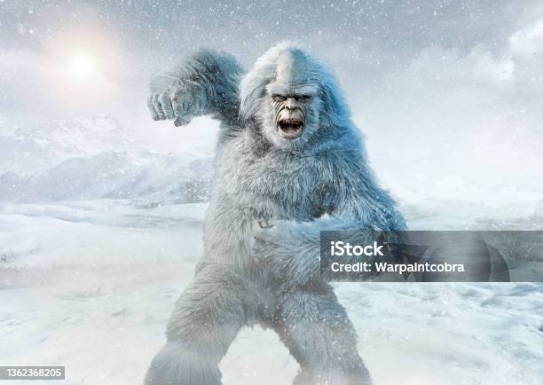 Yeti Or Abominable Snowman 3d Illustration Stock Photo - Download Image Now - Yeti, Snowman, Snow