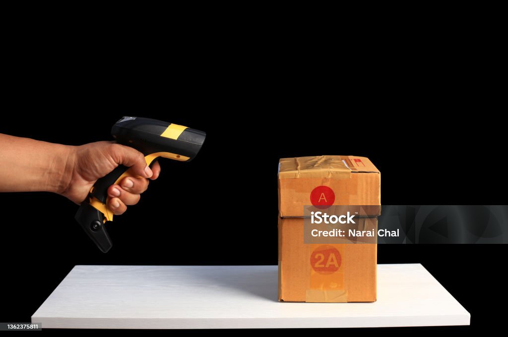 Scan Parcel Picture Hand Hold And Operate Wireless Barcode Scanner Scan Parcel Boxes With ...