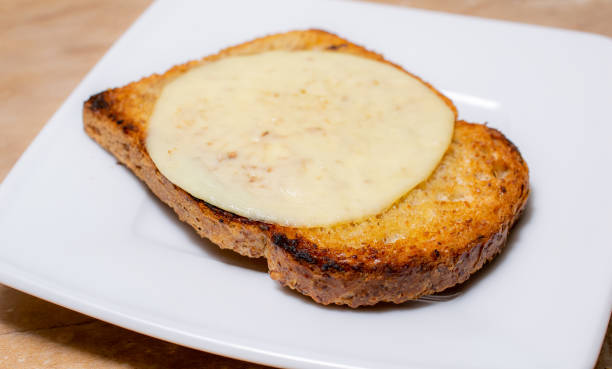 istock a toast with cheese for breakfast, fried, baked bread 1362380585