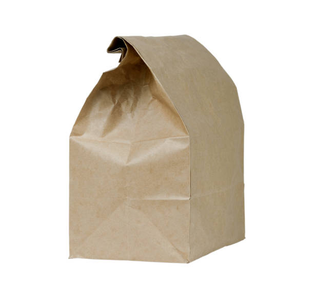 torba papierowa ustawiona na białym tle. - box cake food lunch zdjęcia i obrazy z banku zdjęć