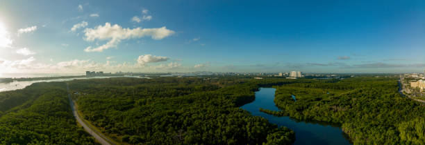 istock Aerial panorama Oleta Park Miami FL 1362381190