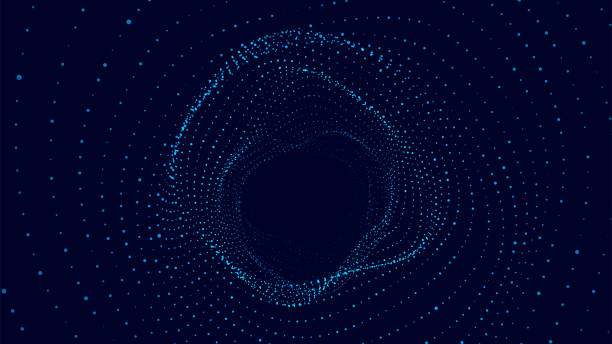 stockillustraties, clipart, cartoons en iconen met abstract wireframe tunnel. vector wormhole. 3d portal grid. futuristic fantasy funnel. - vortex