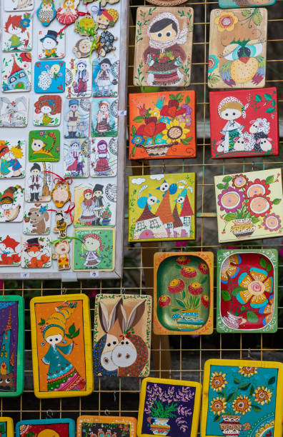 istock Hand made ceramic pottery. Hand painted pottery. Traditional pottery fair. Cucuteni ceramic pottery. Hand painted ceramics. Romanian ceramic market 1362383144