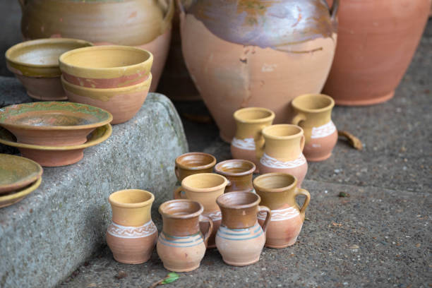 Hand made ceramic pottery. Hand painted pottery. Traditional pottery fair. Cucuteni ceramic pottery. Hand painted ceramics. Romanian ceramic market