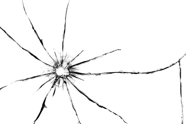 istock Broken window, background of cracked glass. Abstract texture on white background 1362387468