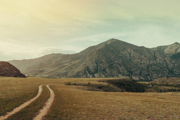 country road in Altay mountains