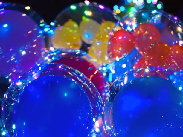 istock Bright multicolored festive balloons. Blue, red, yellow balls for joy. 1362401967