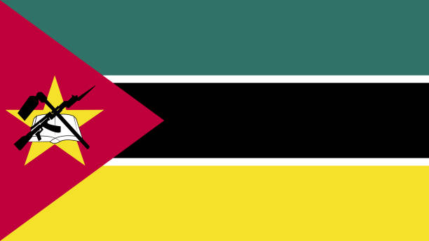 национальный флаг мозамбика eps файл - векторный файл флага мозамбика - africa backgrounds canvas celebration stock illustrations