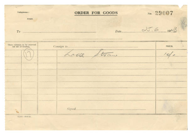 Bill for loose straw, 1948 stock photo