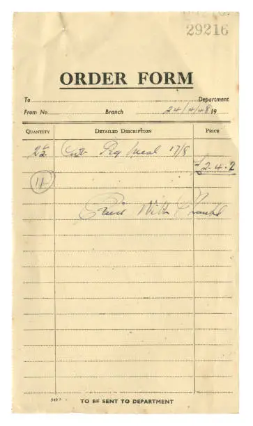 Photo of Receipt for pig food, 1948