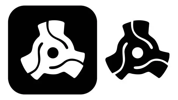 Vector illustration of Black And White Record Adapter Icons 1