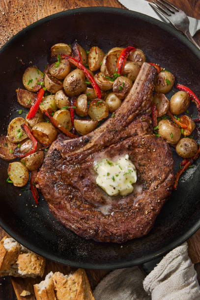 istock Pan Seared Rib Eye Steak with Roasted Potatoes 1362421991