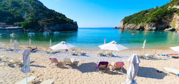 istock Paleokastritsa beach on Korfu, Greece 1362423049