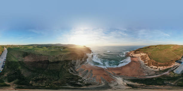 istock Equirectangular panorama of a beach as seen from above 1362424097
