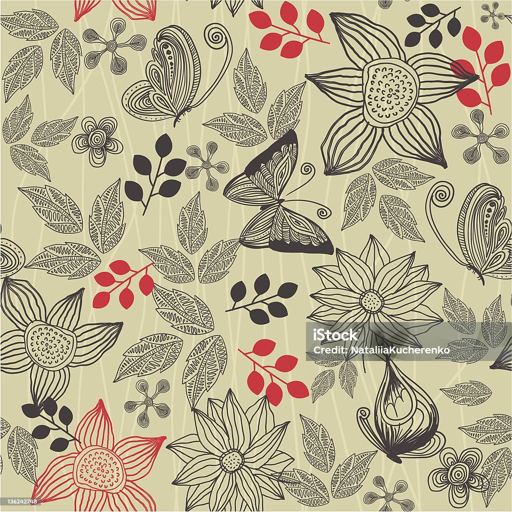 seamless retro floral background Animal Markings stock vector