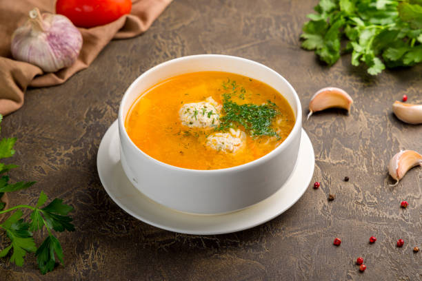 istock children's chicken soup with meatballs on white plate 1362428122