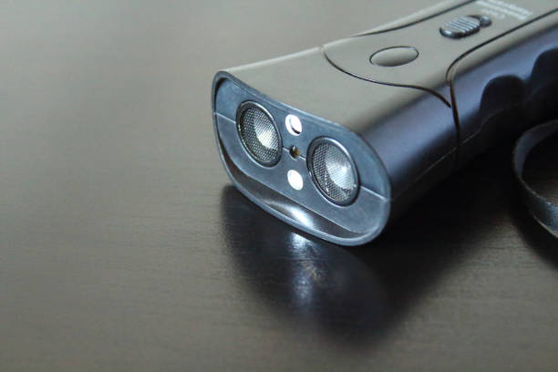 istock Ultrasonic dog repeller on a black background. Close-up. Background. 1362428203