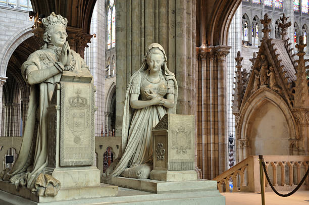 Saint-Denis - King Louis XVI and Queen Marie Antoinette stock photo