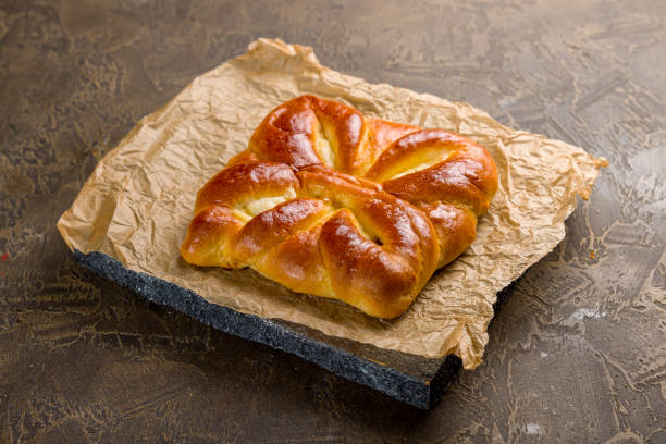 istock bun with cottage cheese on wooden board 1362430177