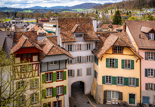 High Angle View Of Beautiful Neighborhood In Bern, Switzerland