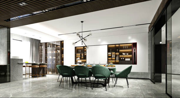 istock 3d render of home dining room 1362448034