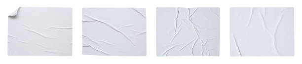 istock Blank paper sticker label set isolated on white background 1362448770