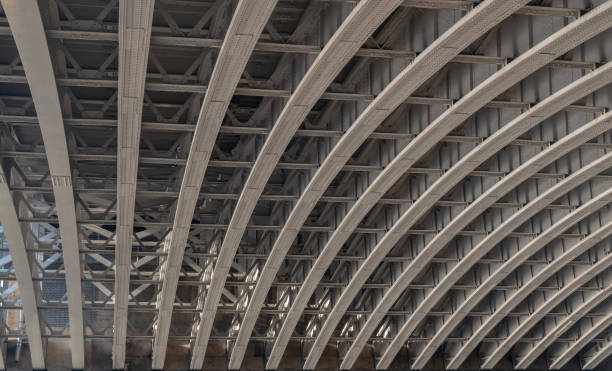istock Uprisen angle of Structure and beams under the Bridge. 1362449225
