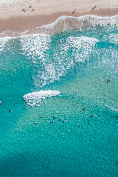 drohnenfoto von maroubra beach sydney australien - maroubra beach stock-fotos und bilder
