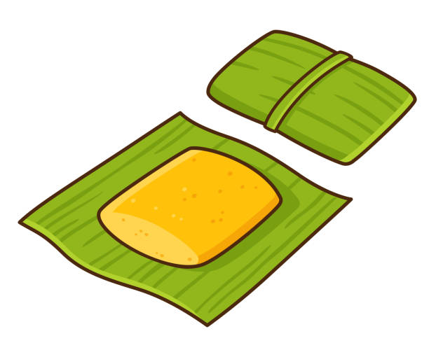 Humita South American food illustration Humita, traditional South American dish wrapped in corn leaf. Cartoon tamale drawing, isolated vector clip art illustration. tamales stock illustrations