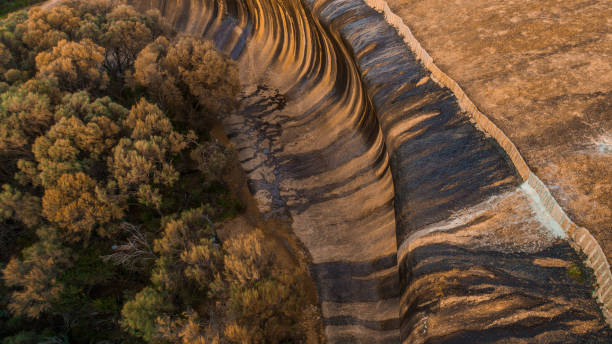 Drone Shot of Wave Rock at Hyden Australia